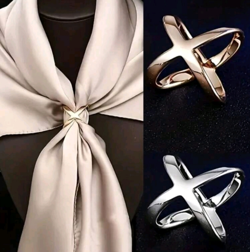 9pcs Women's Triple Ring Garment Buckle Creative Fashionable Hollow Out Scarf